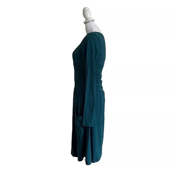 Athleta Long Sleeve Green Dress Stretch Athleisure Casual Wear Designer US Small - Picture 3 of 8